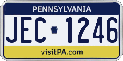 PA license plate JEC1246