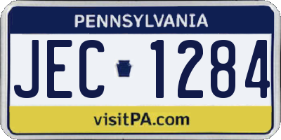 PA license plate JEC1284