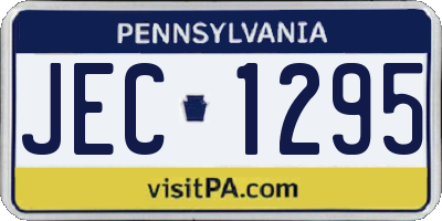 PA license plate JEC1295