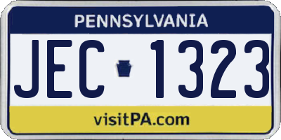 PA license plate JEC1323
