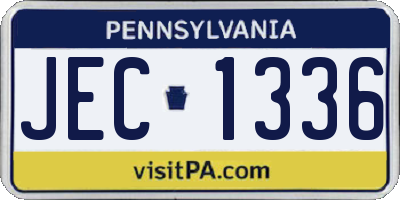 PA license plate JEC1336