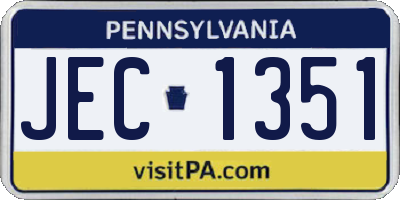 PA license plate JEC1351