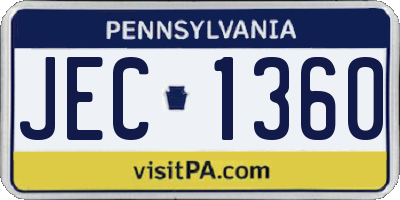 PA license plate JEC1360