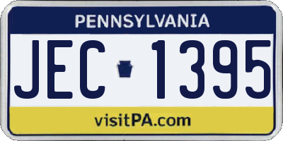 PA license plate JEC1395