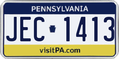 PA license plate JEC1413