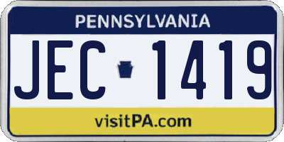 PA license plate JEC1419