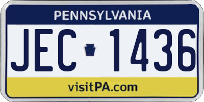 PA license plate JEC1436
