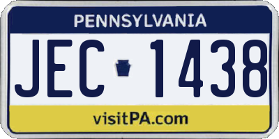 PA license plate JEC1438
