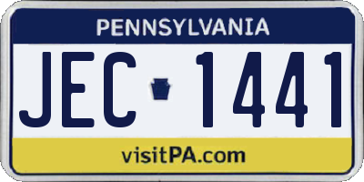 PA license plate JEC1441