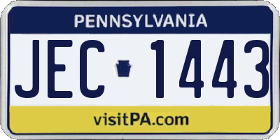 PA license plate JEC1443