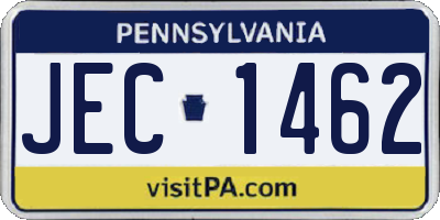 PA license plate JEC1462