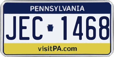 PA license plate JEC1468
