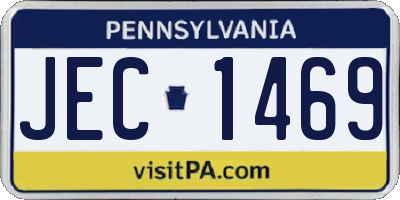 PA license plate JEC1469