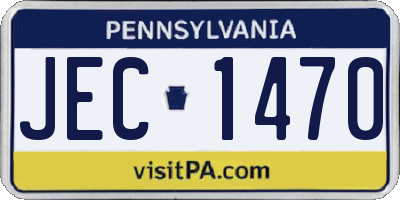 PA license plate JEC1470