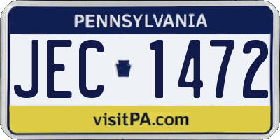 PA license plate JEC1472
