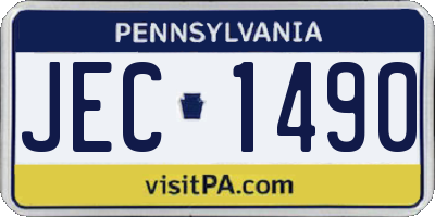 PA license plate JEC1490