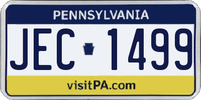 PA license plate JEC1499