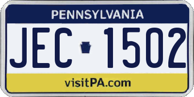 PA license plate JEC1502