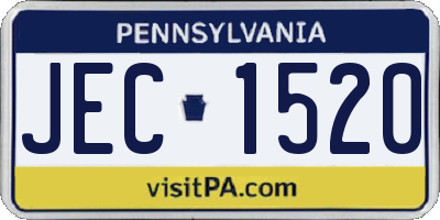 PA license plate JEC1520