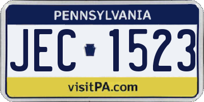 PA license plate JEC1523