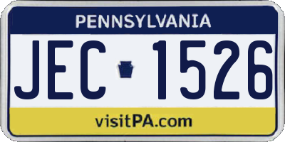 PA license plate JEC1526