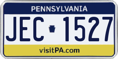 PA license plate JEC1527