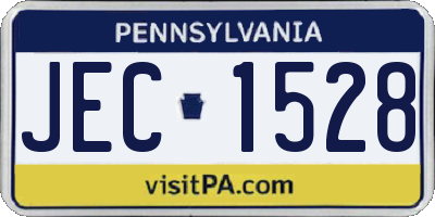 PA license plate JEC1528
