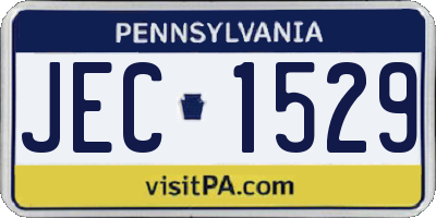 PA license plate JEC1529