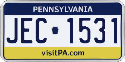 PA license plate JEC1531