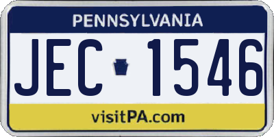 PA license plate JEC1546