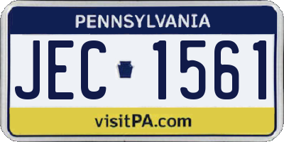 PA license plate JEC1561