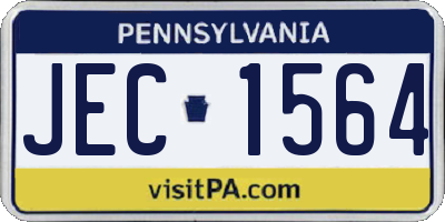PA license plate JEC1564