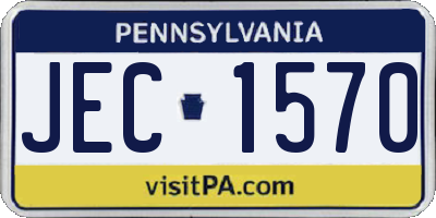PA license plate JEC1570