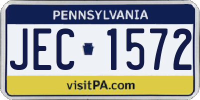 PA license plate JEC1572
