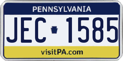 PA license plate JEC1585