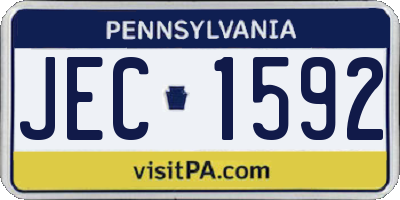 PA license plate JEC1592