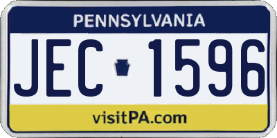 PA license plate JEC1596