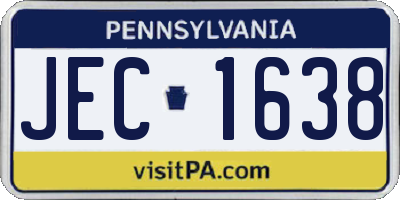 PA license plate JEC1638