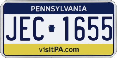 PA license plate JEC1655