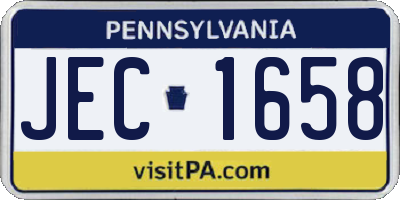 PA license plate JEC1658
