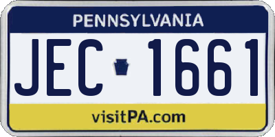 PA license plate JEC1661