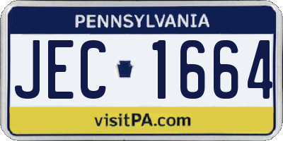 PA license plate JEC1664