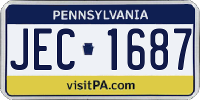 PA license plate JEC1687