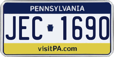 PA license plate JEC1690