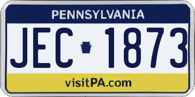 PA license plate JEC1873