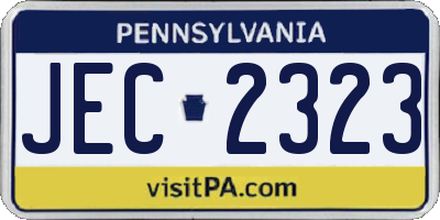 PA license plate JEC2323