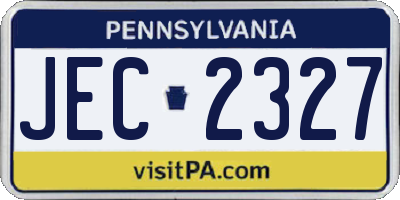 PA license plate JEC2327