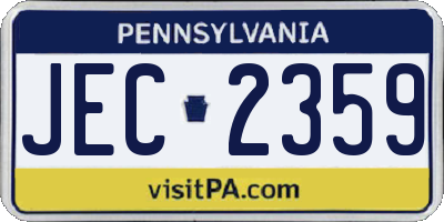 PA license plate JEC2359