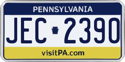 PA license plate JEC2390