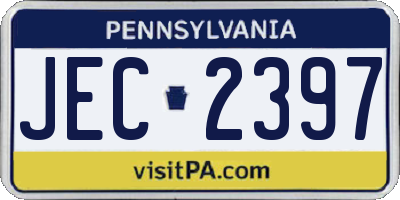 PA license plate JEC2397